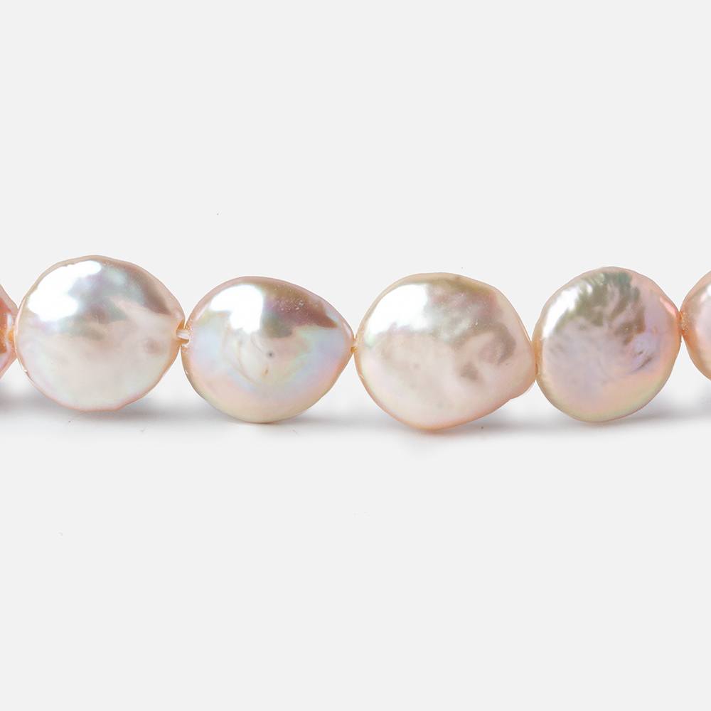 10-10.5mm Ballet Pink Coin Freshwater Pearl 16 inch 33 pieces