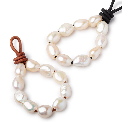 10-10.5mm Cream Large Hole Baroque Pearls Set of 10