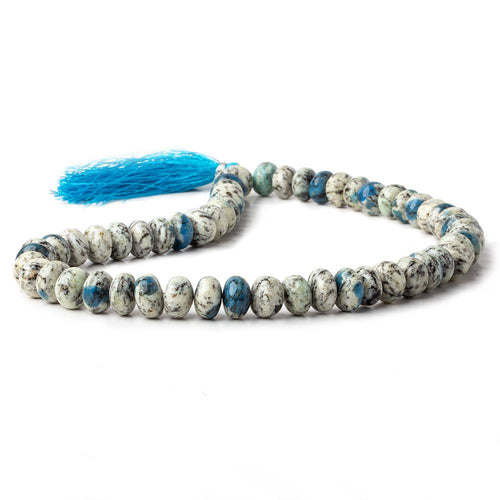 10-10.5mm K2 Azurite Granite "K2 Jasper" plain rondelles 16 inch 58 beads