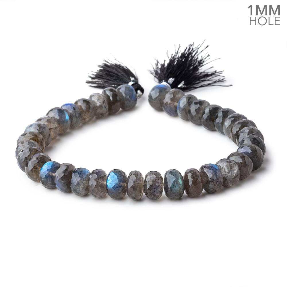 9mm Labradorite Faceted Rondelle Beads 9 inch 35 pieces AAA 1mm Hole
