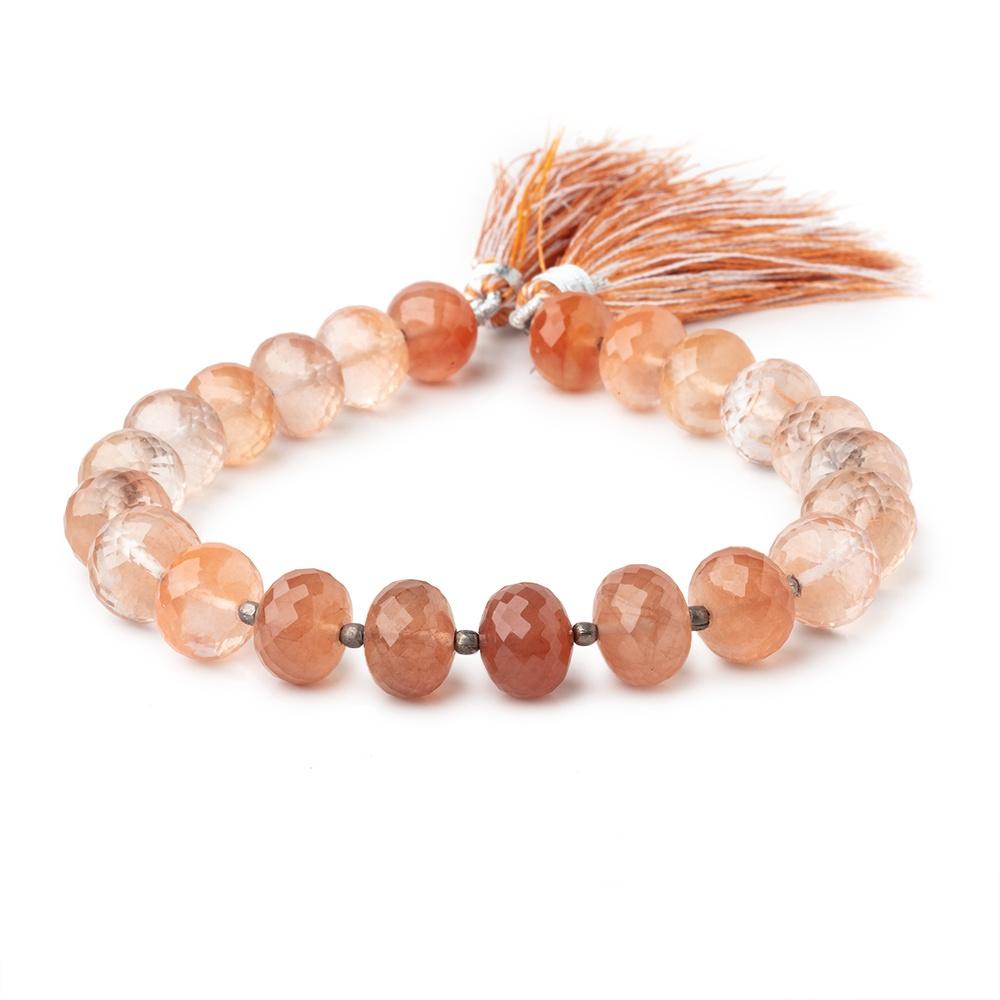 10-11mm Tangerine Quartz Faceted Rondelle Beads 8.25 inch 22 pieces