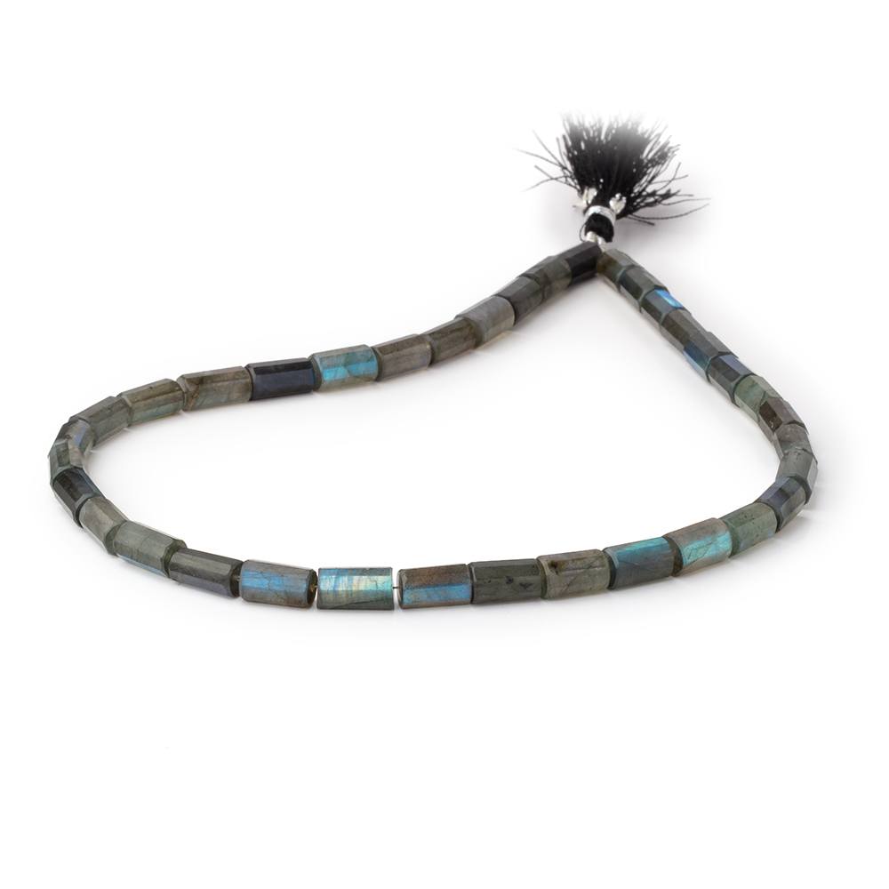 10-12mm Labradorite Faceted Tube Beads 16 inch 29 pieces