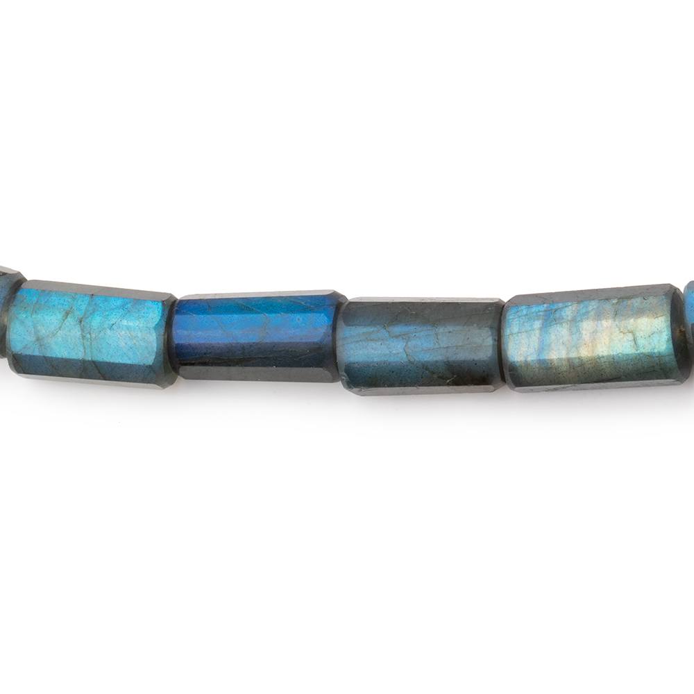 10-12mm Labradorite Faceted Tube Beads 16 inch 29 pieces