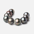 10-12mm Peacock Tahitian Large Hole Saltwater Pearls 4 inch 9 pieces A