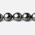 10-12mm Peacock Tahitian Round Saltwater Pearls 16 inch 36 pieces AA