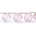 10-12mm Rose Quartz Concave Faceted Starburst Beads 8.5 inch 15 pieces AAA