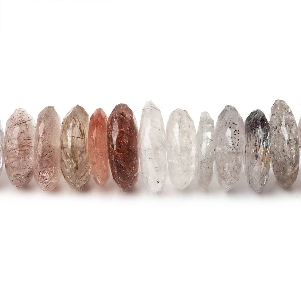 11.5mm Sagenetic Quartz German Faceted Rondelle beads 16 inches 100 pcs A grade
