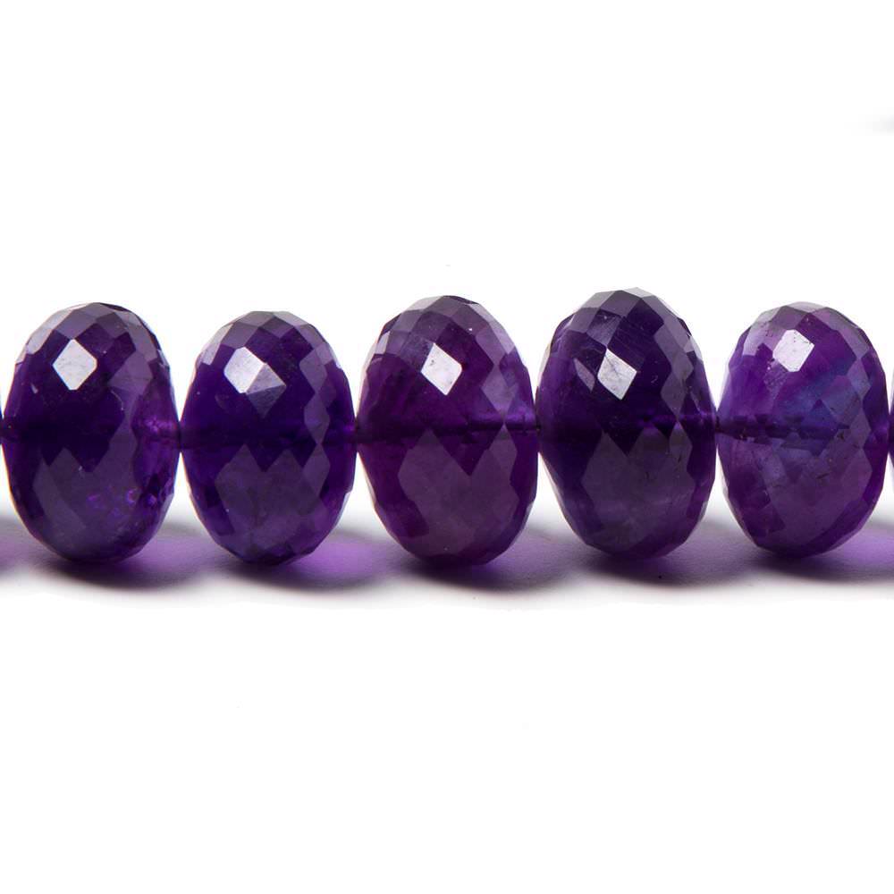 10-13mm Amethyst faceted rondelle beads 16 inch 56 pieces AAA