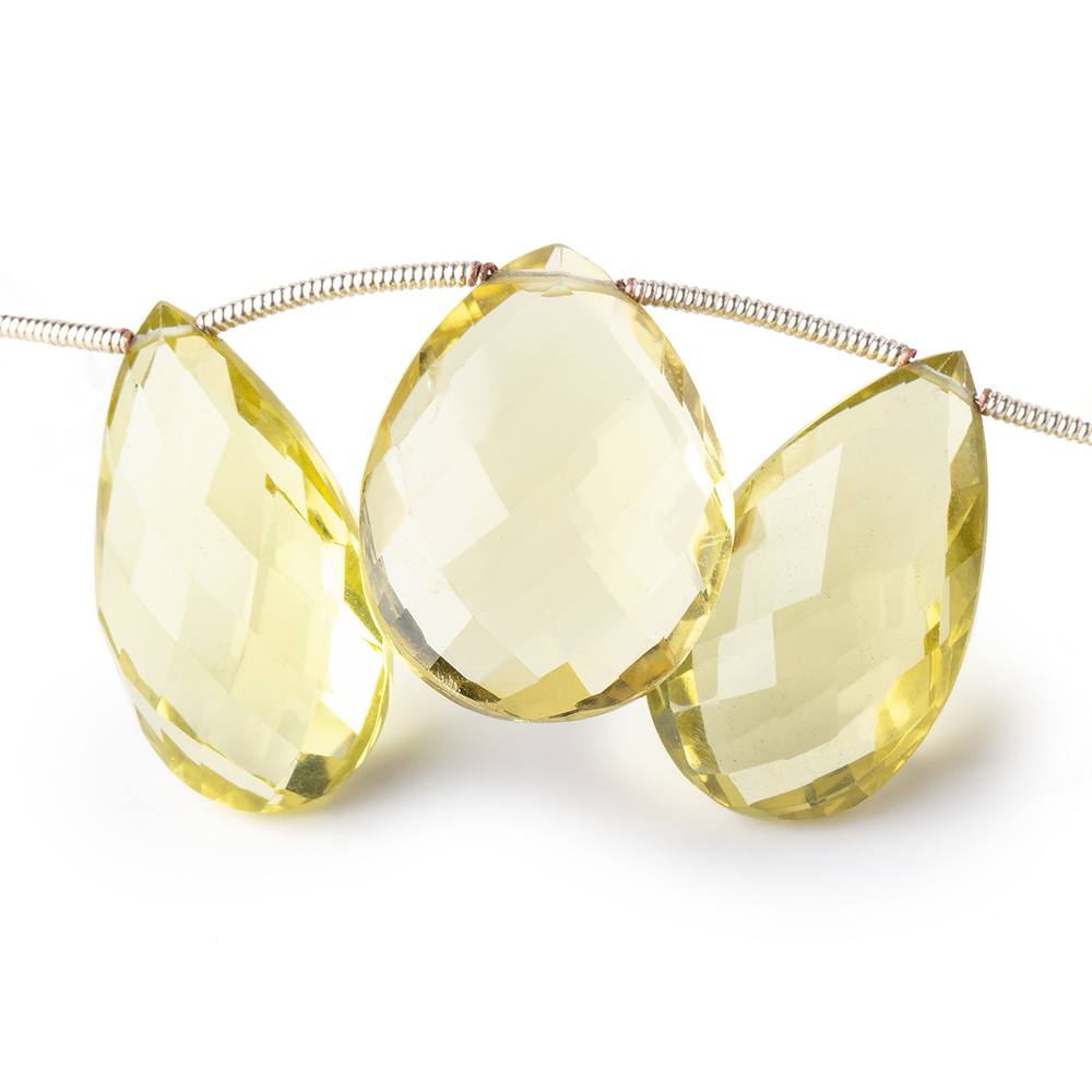 10-30mm Lemon Quartz Faceted Pear Beads 8 inch 13 pieces