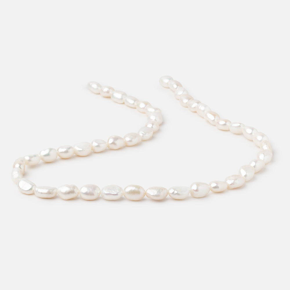 7x9mm Creamy White Baroque Freshwater Pearl 16 inch 35 Beads