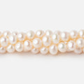 6x5-7x6mm Cream Rose' Off Round Freshwater Pearls 16 inch 71 pcs