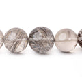 6.5-12mm Rutilated Quartz Plain Round Beads 14.5 inches 41 pieces