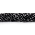 2.2mm Black Spinel micro-faceted rounds 13 inch 175 beads AAA