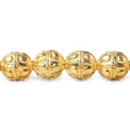 10mm 22kt Gold Plated Copper Bead Round Pear Design 8 inch 18 pieces