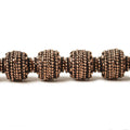 10mm Antiqued Copper Bead Bead Round Concentric Miligrain 8 inch 18 pcs