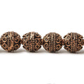 10mm Antiqued Copper Beads Roval Persian 8 inch 19 pcs
