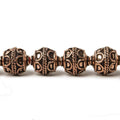 10mm Antiqued Copper Beads Roval Simple Arch 8 inch 18 pcs