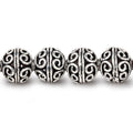 10mm Antiqued Silver Plated Copper Simple Scroll Round 8 inch 21 Beads