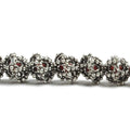 10mm Antiqued Silver plated Miligrain Sea Urchin Bead Cap 8 inch 21 pieces