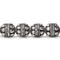 10mm Antiqued Sterling Silver Plated Copper Bead Roval Dots & Rope Center 8 inch 18 pcs