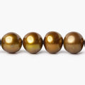 10mm Toffee Brown Off Round Freshwater Pearls 16 inch 42 pieces