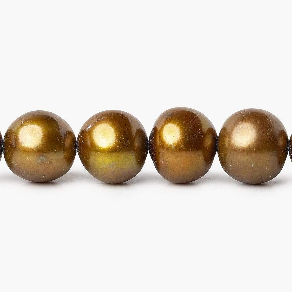 10mm Toffee Brown Off Round Freshwater Pearls 16 inch 42 pieces