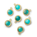 10mm Vermeil Rope Bezel Turquoise Coin Pendant 1 piece