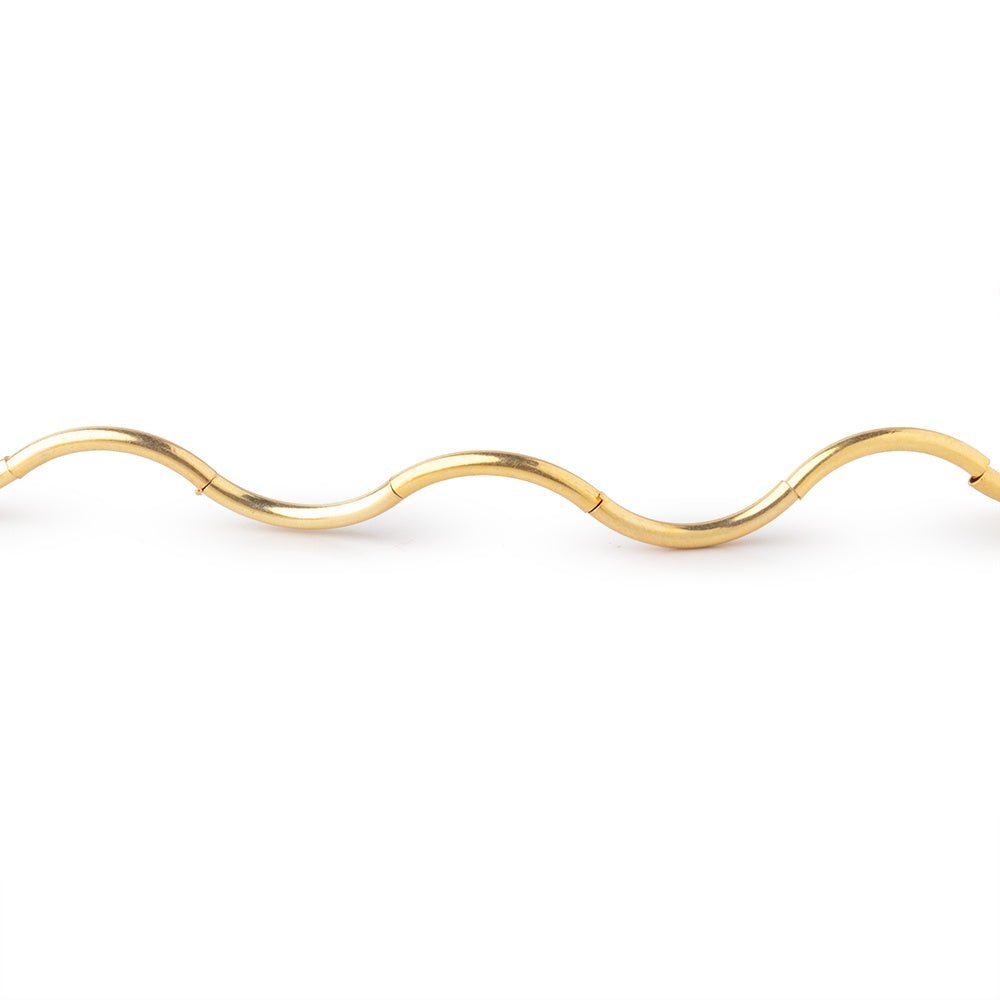 10mm x 1mm 22kt Gold Plated  Copper Curved Tube Beads 7.5 inch 20 pieces