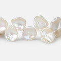10x10-16x14mm Rose' Off White top drilled Keshi Freshwater Pearls AAA 15.5 inch 48 pcs