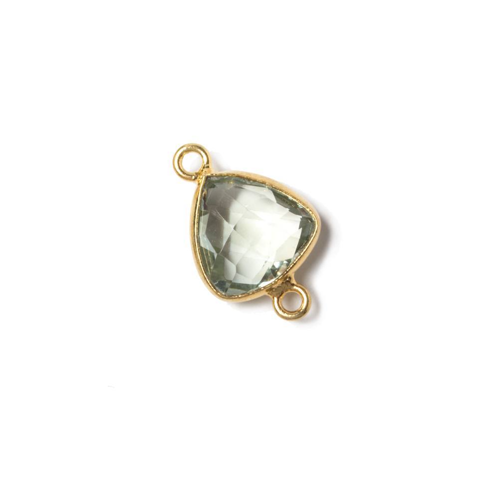 13mm Vermeil Bezeled Prasiolite trillion Connector 1 piece