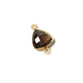 10x10mm Vermeil Bezeled Smoky Quartz trillion Connector 1 piece