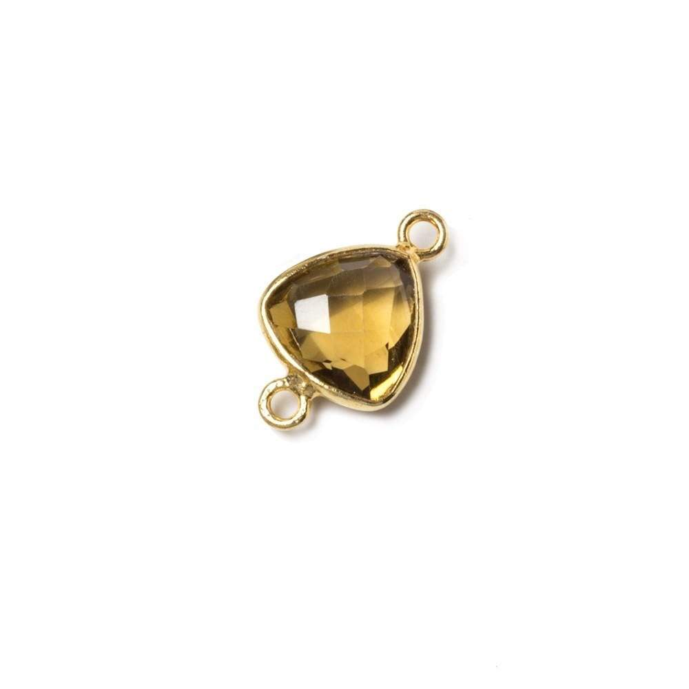 10x10mm Vermeil Bezeled Whiskey Quartz trillion Connector 1 piece