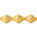10x14mm 22kt Gold Plated Copper Miligrain Design Bead Cap 8 inch 20 pieces