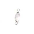 10x5mm Silver Leafed Crystal Quartz 4 sided Marquise Connector 1 piece