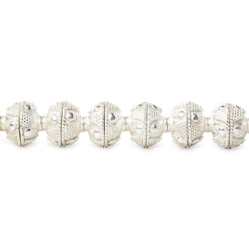 10x5mm Sterling Silver plated Copper Bead Cap Miligrain Triangle and Dot Design
