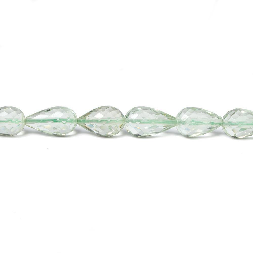9x6-12x7mm Prasiolite Straight Drilled Tear Drop Beads 16 inch 42 pieces