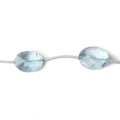 10x7-13x10mm Sky Blue Topaz faceted oval beads 8 inch 7 pieces AA