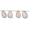 10x7mm to 12x8mm Silver Leafed Pink Translucent Drusy Strand 8 inch 12 pieces