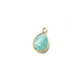10x7mm Vermeil Bezel Amazonite faceted pear Petite Pendant 1 piece