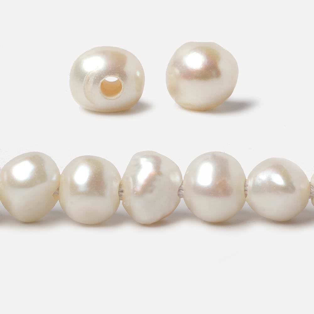 10x8-11x8mm Cream Large Hole Baroque Pearls 15 inch 43 pieces