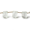 10x8-12x9mm Prasiolite Top Drilled Faceted Cushion Beads 8 inch 13 pieces