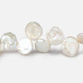 10x8-14x14mm Creamy Off White top drilled Keshi Freshwater Pearls AA 15.5 inch 43 pcs