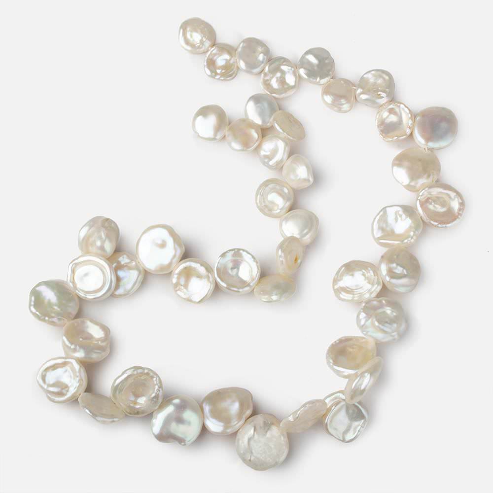 10x8-14x14mm Creamy Off White top drilled Keshi Freshwater Pearls AA 15.5 inch 43 pcs
