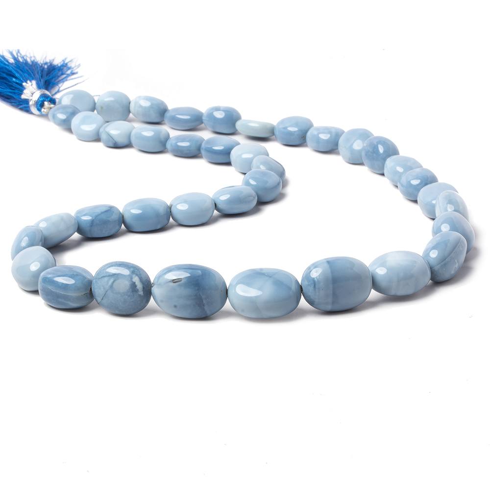 10x8-15x11mm Owyhee Denim Blue Opal plain nugget beads 17 inch 37 pieces