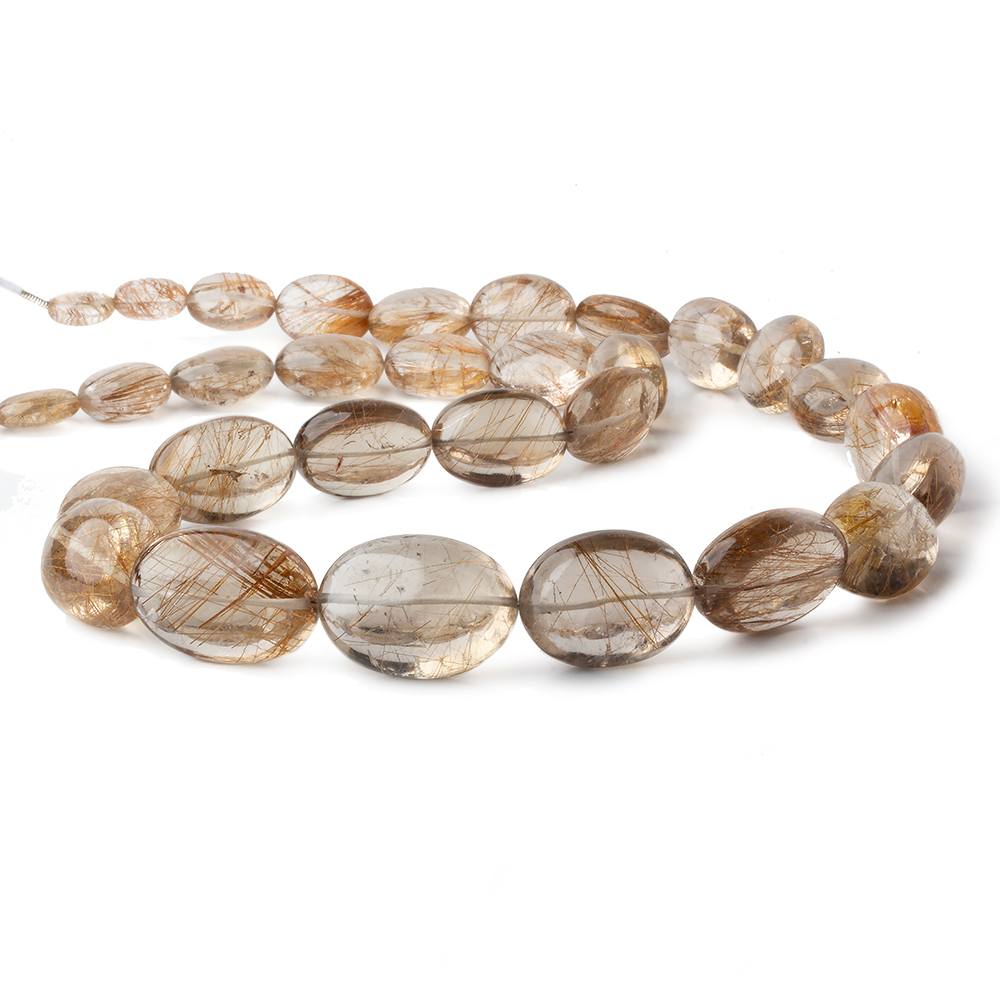 10x8-24x17mm Rutilated Quartz plain nugget beads 20 inch 31 pieces AA
