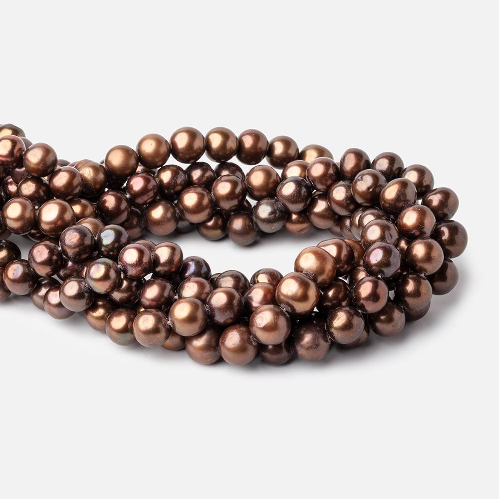 10-11mm Chocolate Off Round Freshwater Pearl Beads 15 inch 41 pieces