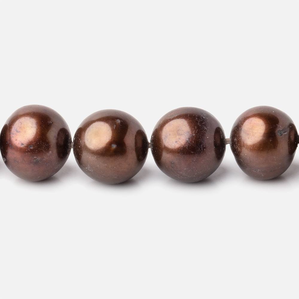 10-11mm Chocolate Off Round Freshwater Pearl Beads 15 inch 41 pieces
