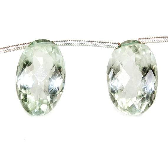 10x9-12x9mm Prasiolite pavilion faceted oval Beads 7 inch 8 pieces