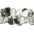 10x9-15x11mm Moss Quartz Top Drilled Fancy Cut Beads 7.5 inch 43 pieces
