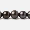 10x9.5-12.5x12.5mm Dark Grey Tahitian Round Saltwater Pearls 16 inch 37 pieces A